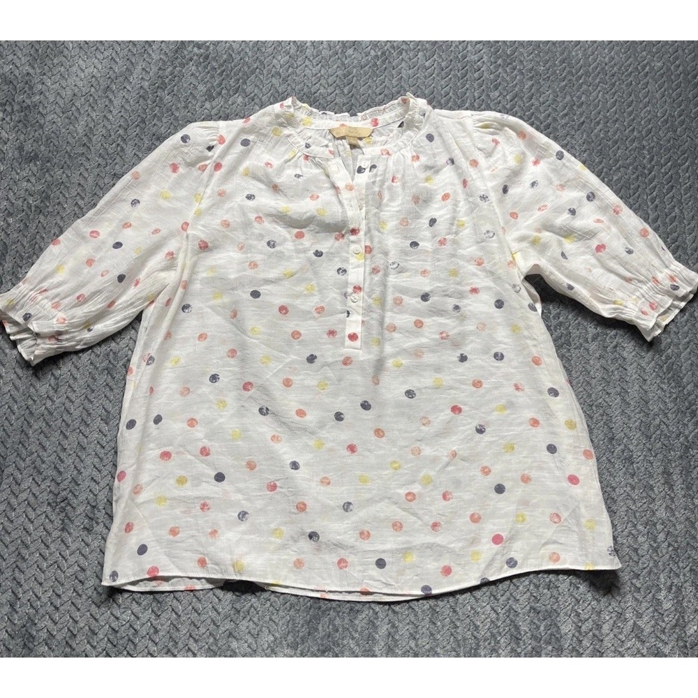Women Polka Dot Shirt Large Loose Fit Blouse Short Sleeve Hope And Harlow